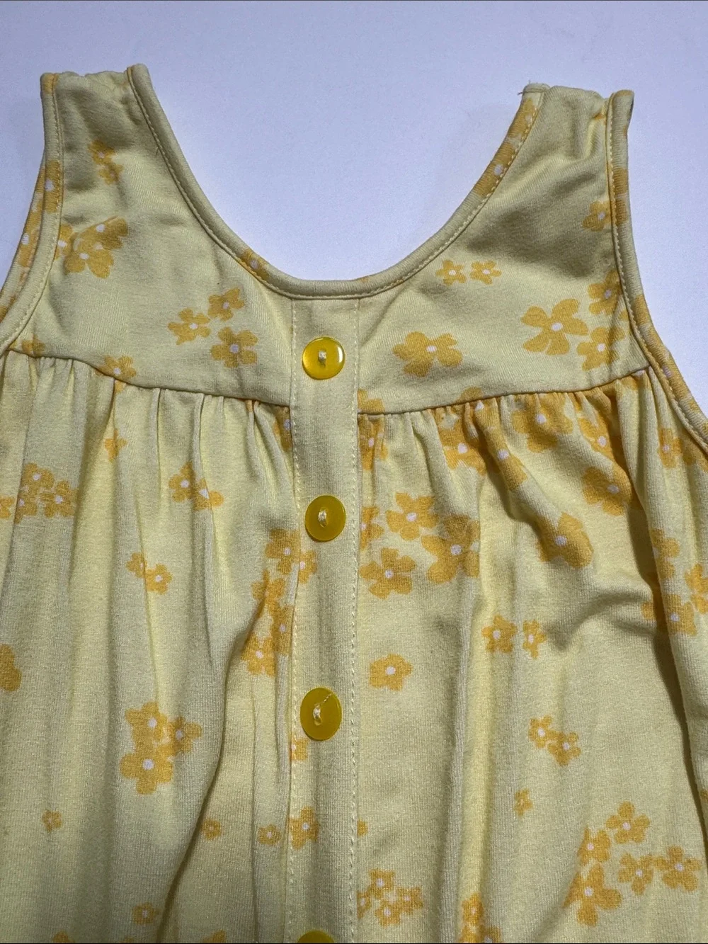 OMI JO 4T Pockets Yellow Floral Faux Button Detail A Line Tank Dress Girls WDW